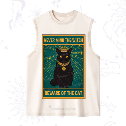 Purplehecate The Never Mind The Witch Beware Of The Cat Oracle Card Washed Tank