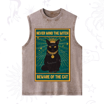 Purplehecate The Never Mind The Witch Beware Of The Cat Oracle Card Washed Tank