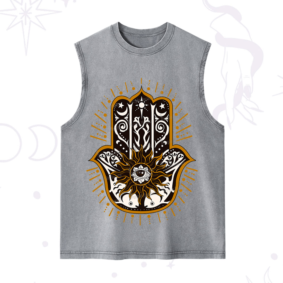 Purplehecate The Sun Eye Hamsa Washed Tank
