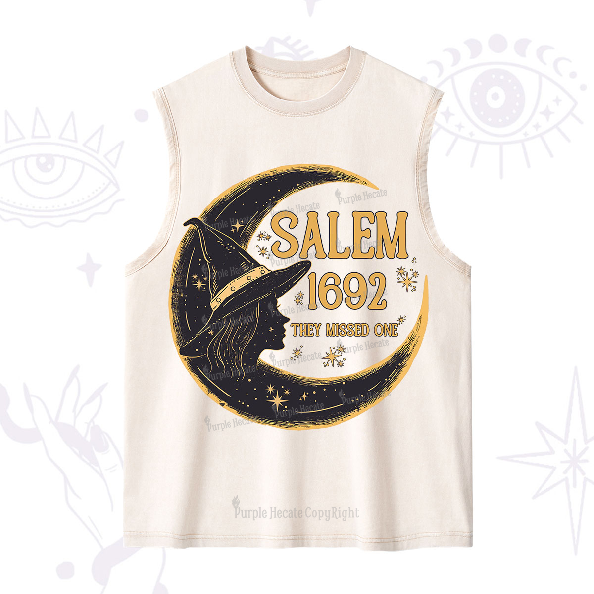Purplehecate 1692 Salem Witch Washed Tank