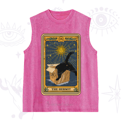 Purplehecate The Cardboard Hermit Cat Tarot Washed Tank
