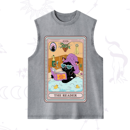 Purplehecate The Reader Cat Tarot Washed Tank