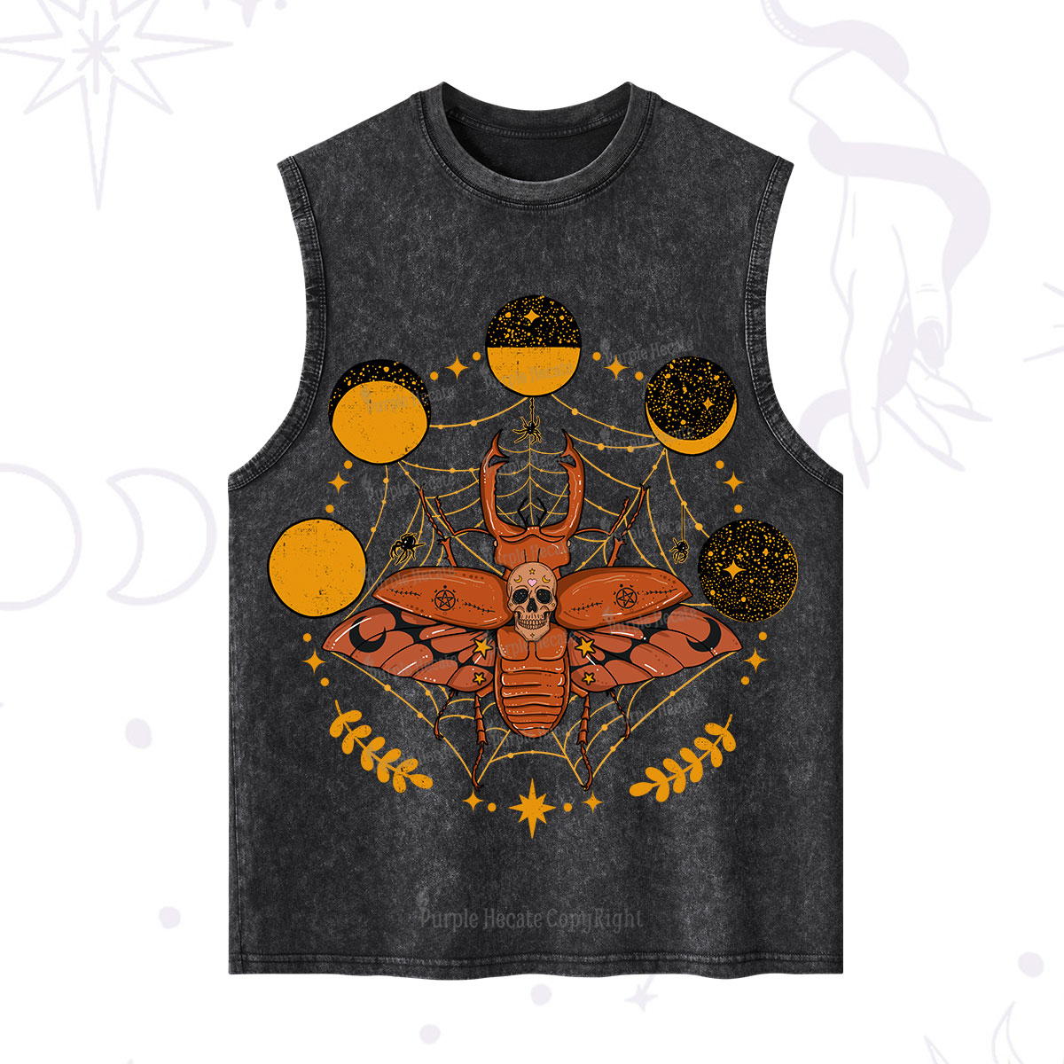 Purplehecate Lunar Web Death Beetle Washed Tank
