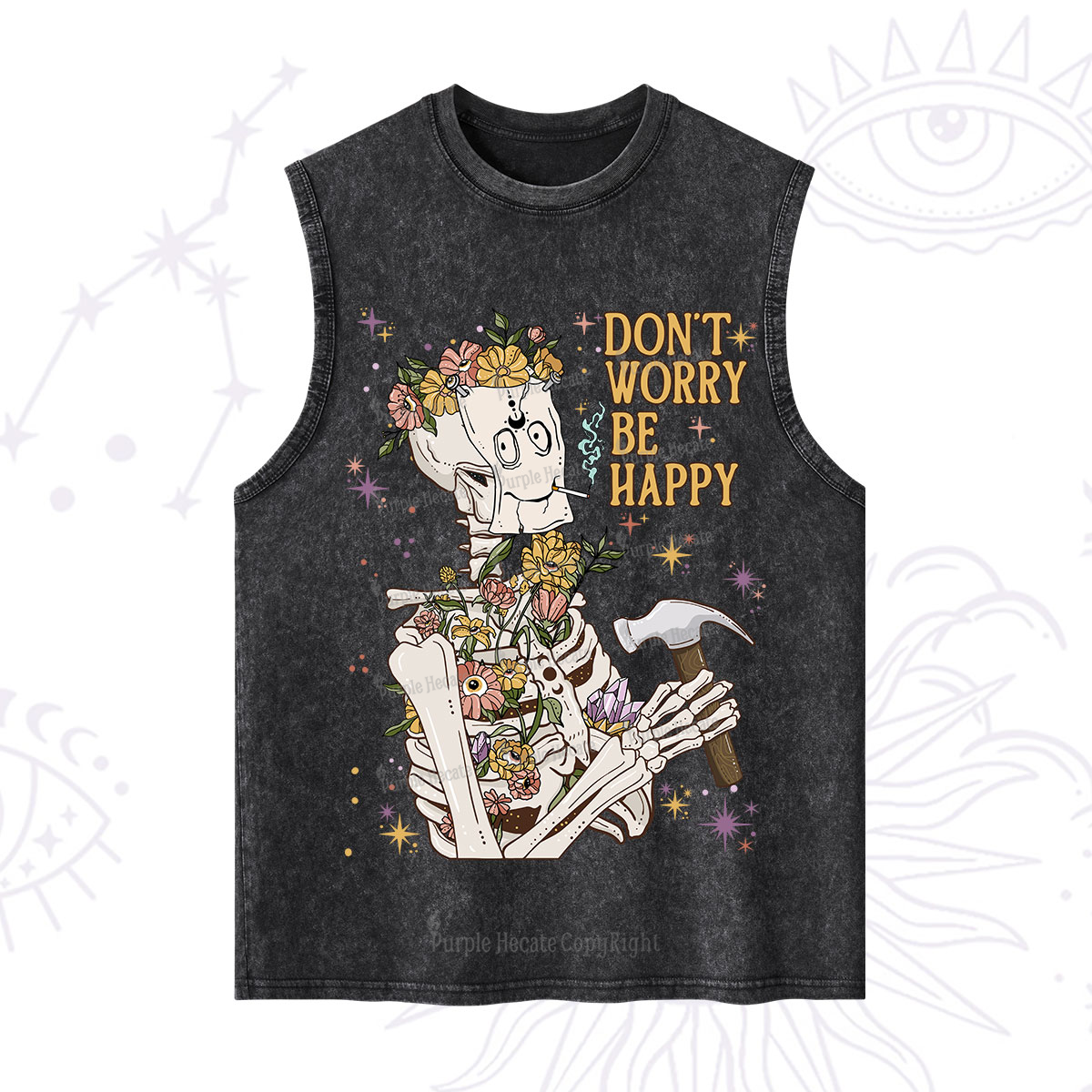 Purplehecate Don't Worry Be Happy Washed Tank