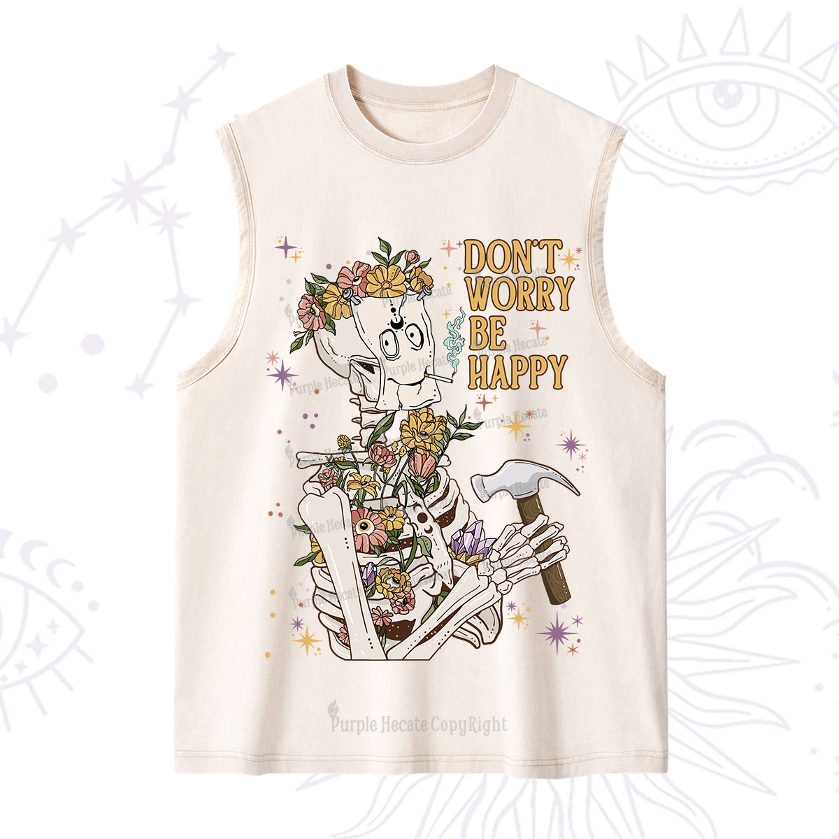 Purplehecate Don't Worry Be Happy Washed Tank