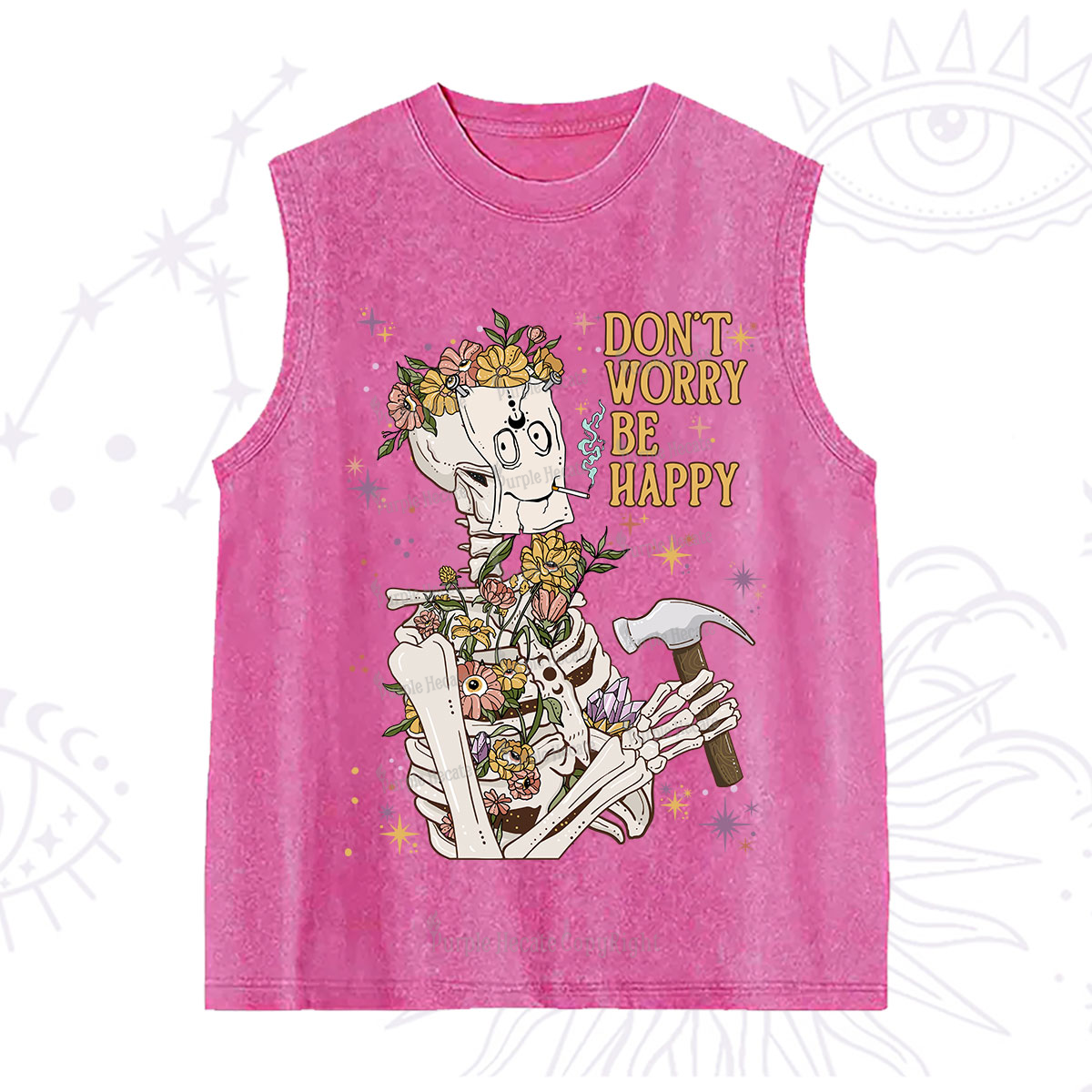 Purplehecate Don't Worry Be Happy Washed Tank