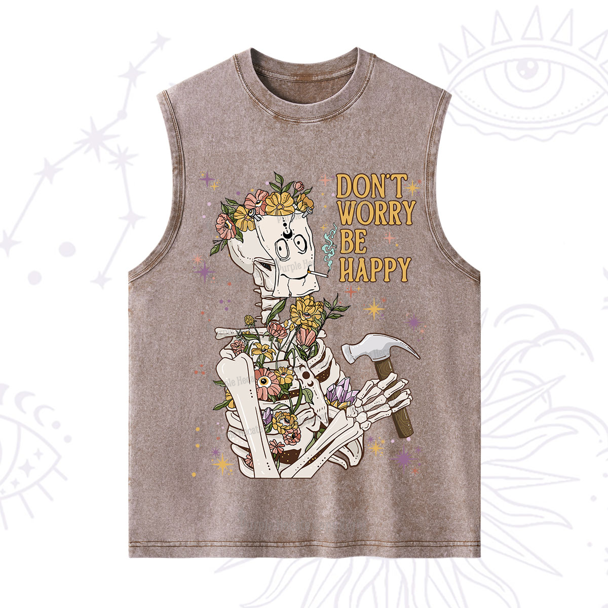 Purplehecate Don't Worry Be Happy Washed Tank