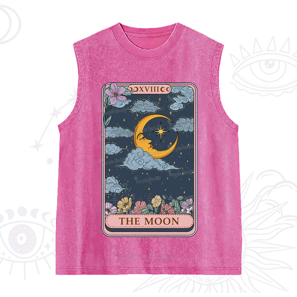 Purplehecate The Moon Tarot Card Washed Tank