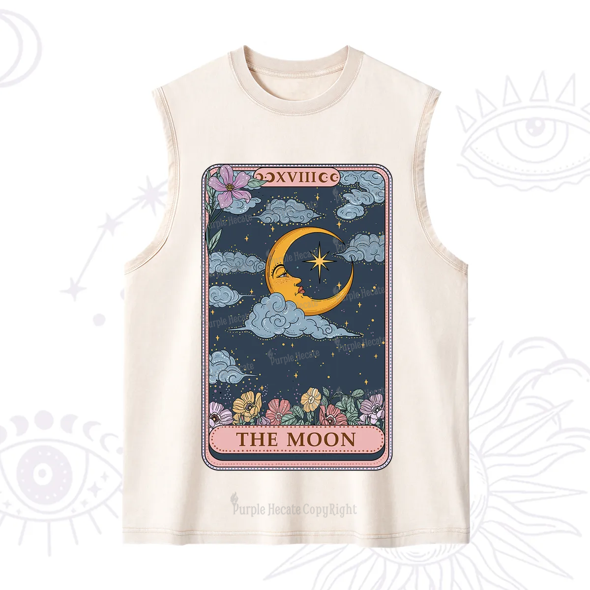 Purplehecate The Moon Tarot Card Washed Tank