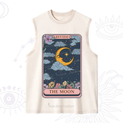 Purplehecate The Moon Tarot Card Washed Tank