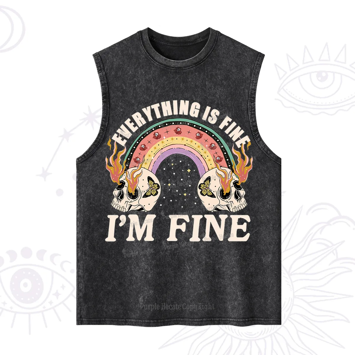 Purplehecate Everything Is Fine Washed Tank