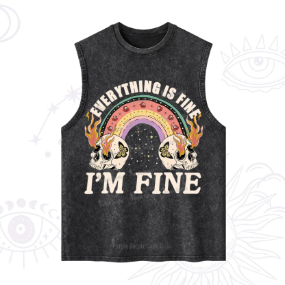 Purplehecate Everything Is Fine Washed Tank