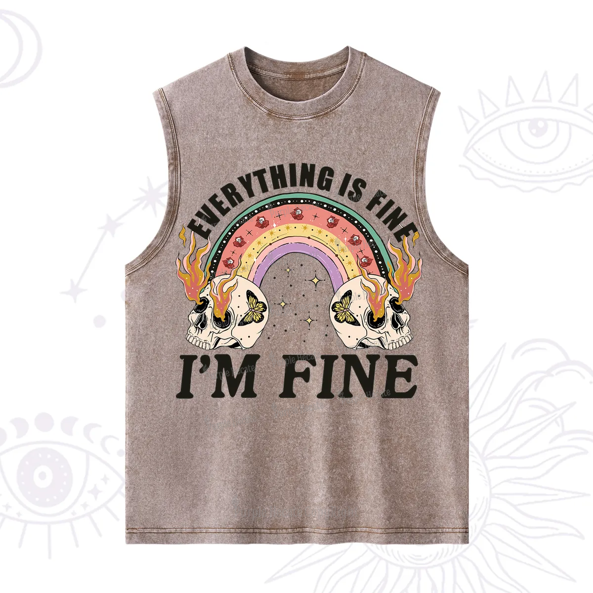 Purplehecate Everything Is Fine Washed Tank