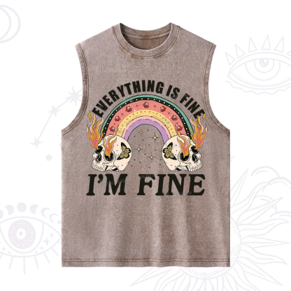 Purplehecate Everything Is Fine Washed Tank