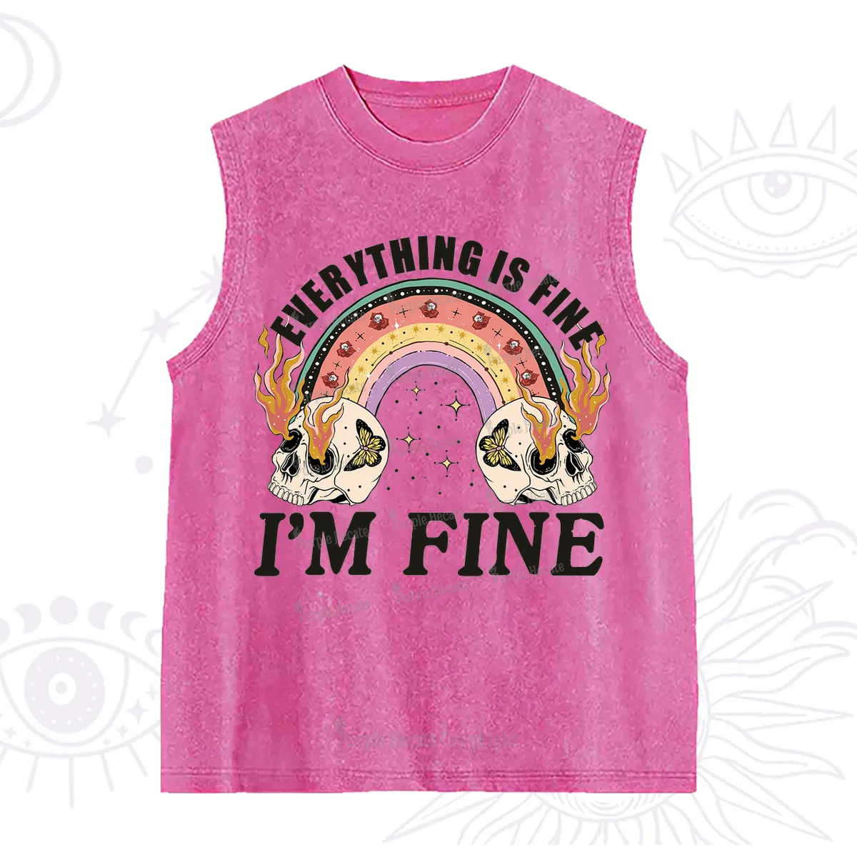 Purplehecate Everything Is Fine Washed Tank