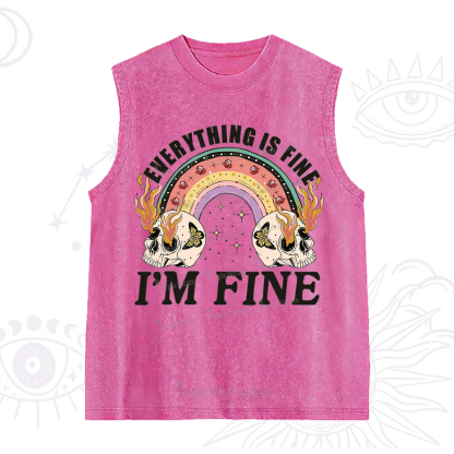 Purplehecate Everything Is Fine Washed Tank