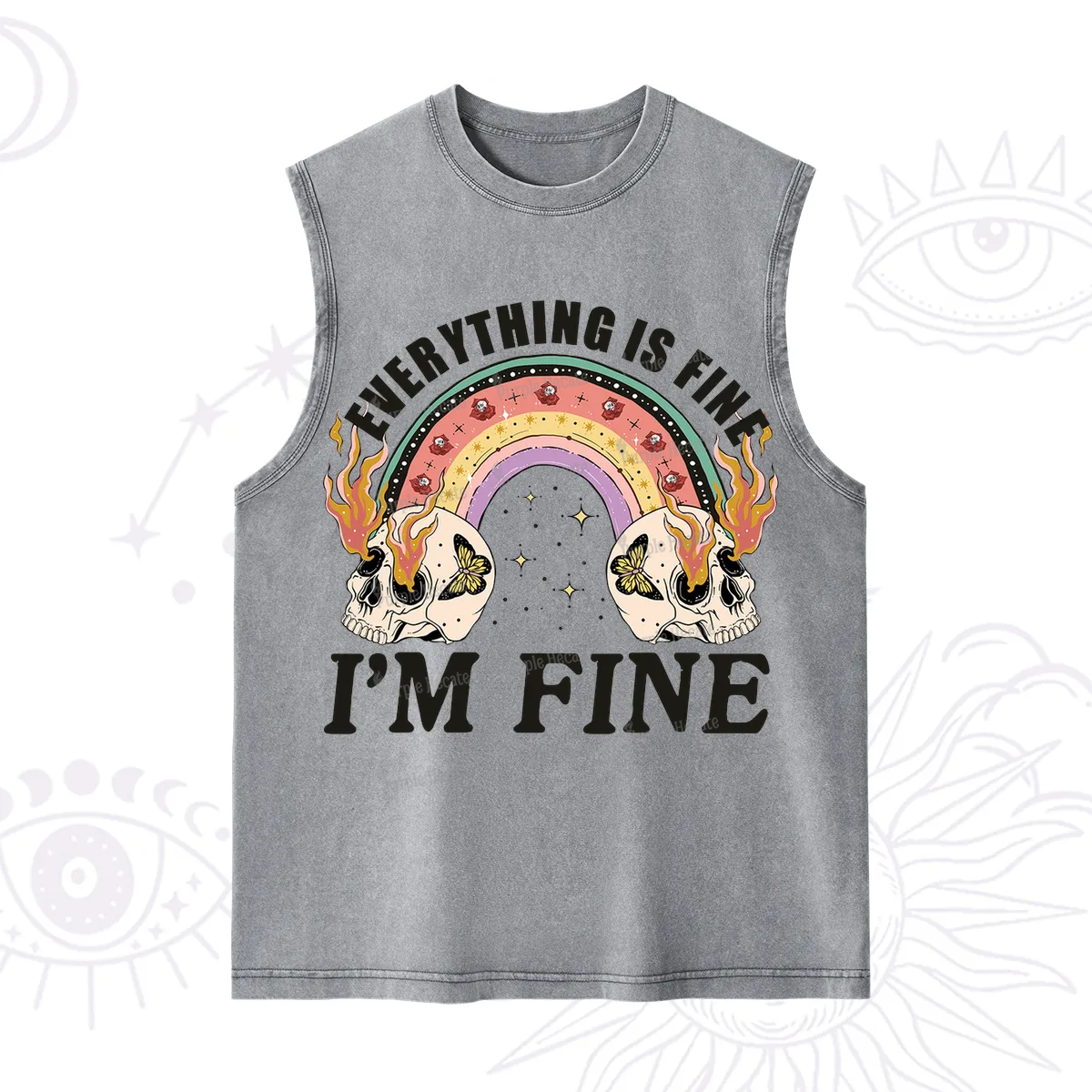 Purplehecate Everything Is Fine Washed Tank