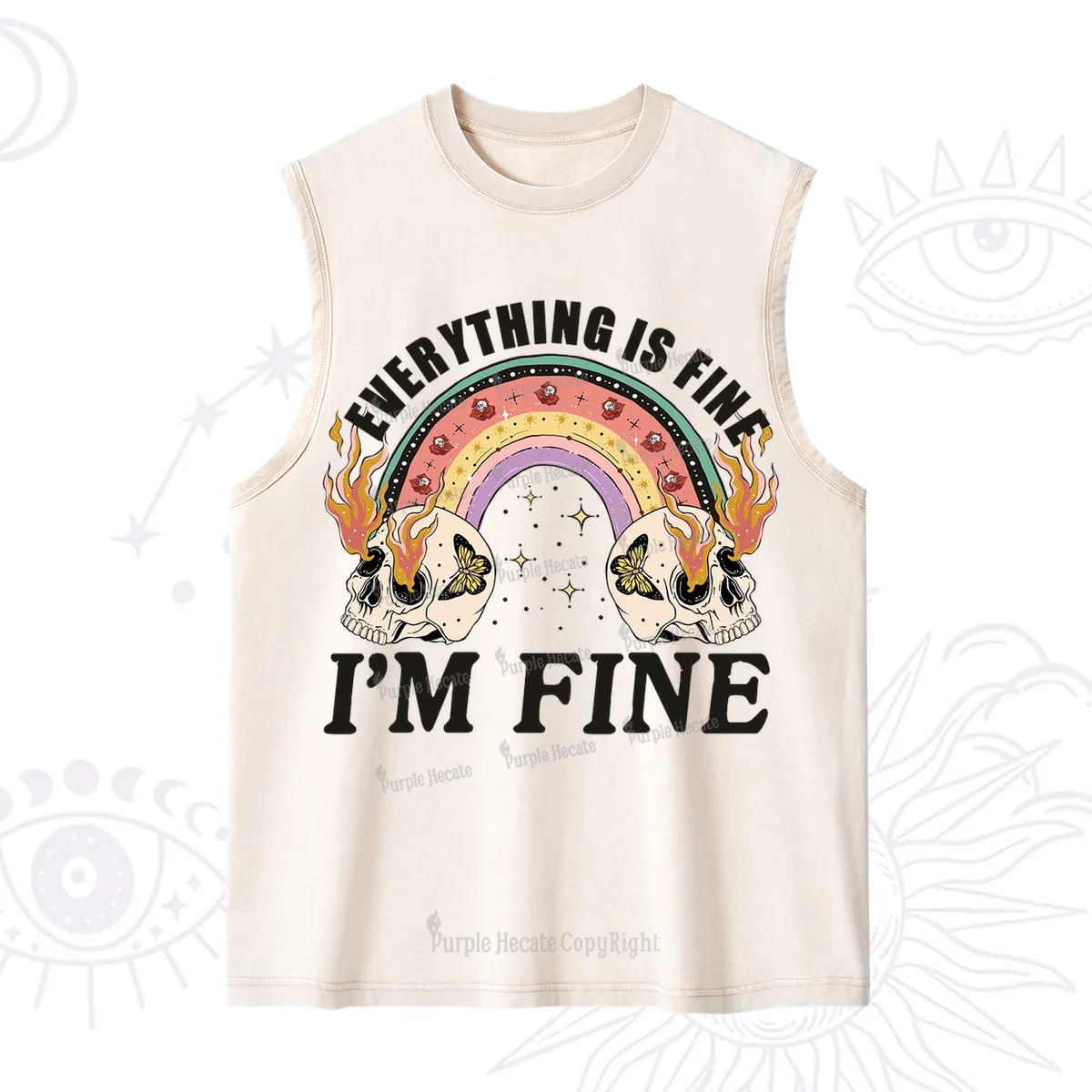 Purplehecate Everything Is Fine Washed Tank