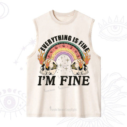 Purplehecate Everything Is Fine Washed Tank