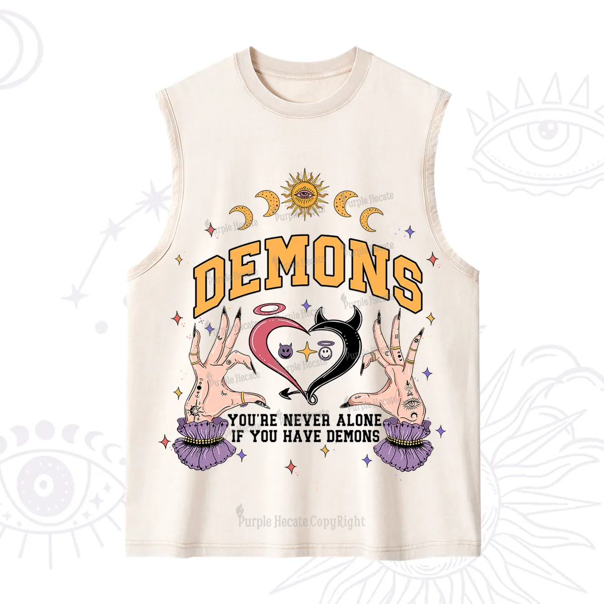 Purplehecate You're Never Alone If You Have Demons Washed Tank