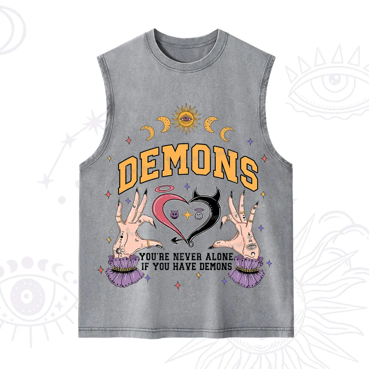 Purplehecate You're Never Alone If You Have Demons Washed Tank
