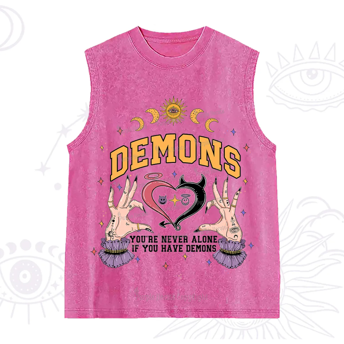 Purplehecate You're Never Alone If You Have Demons Washed Tank