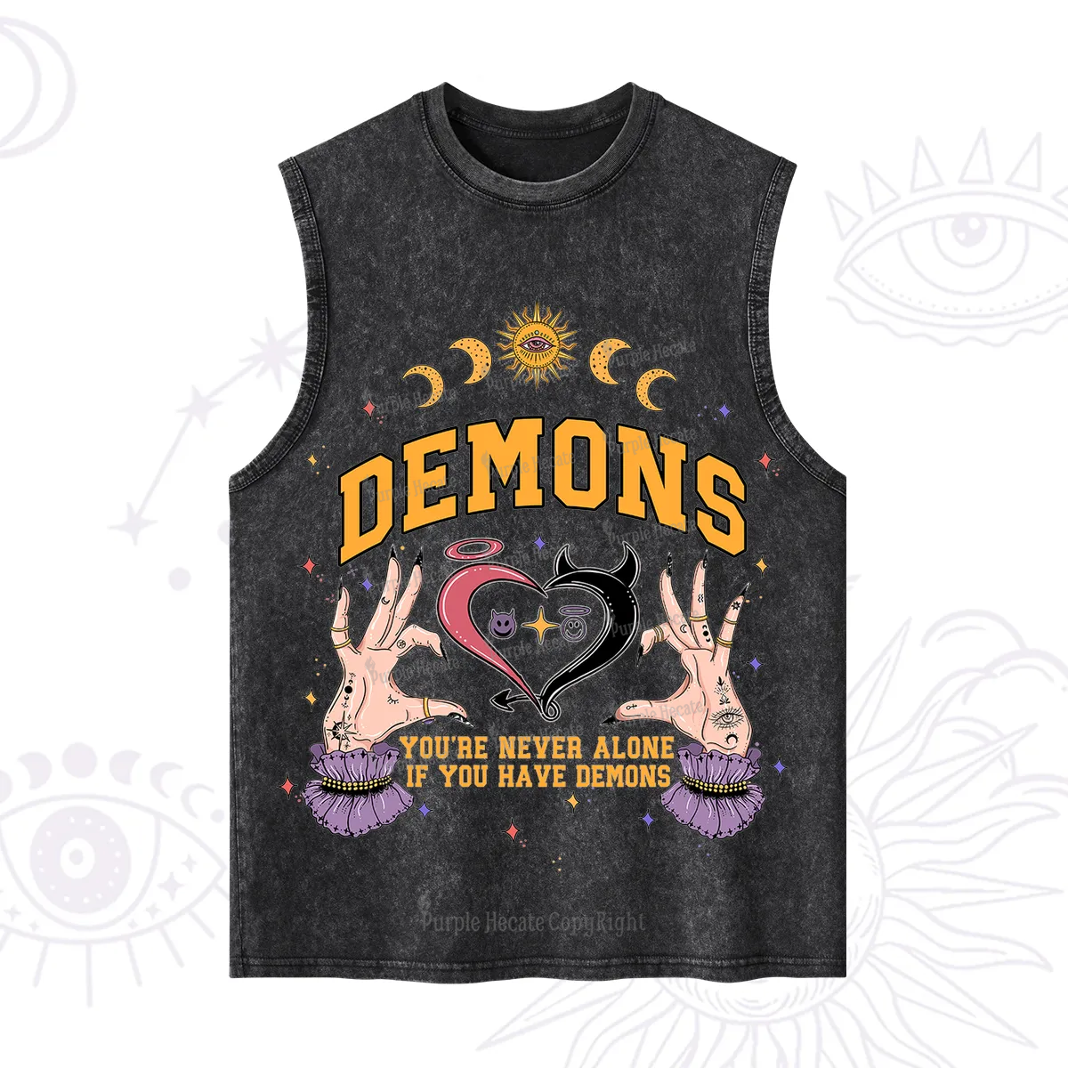 Purplehecate You're Never Alone If You Have Demons Washed Tank