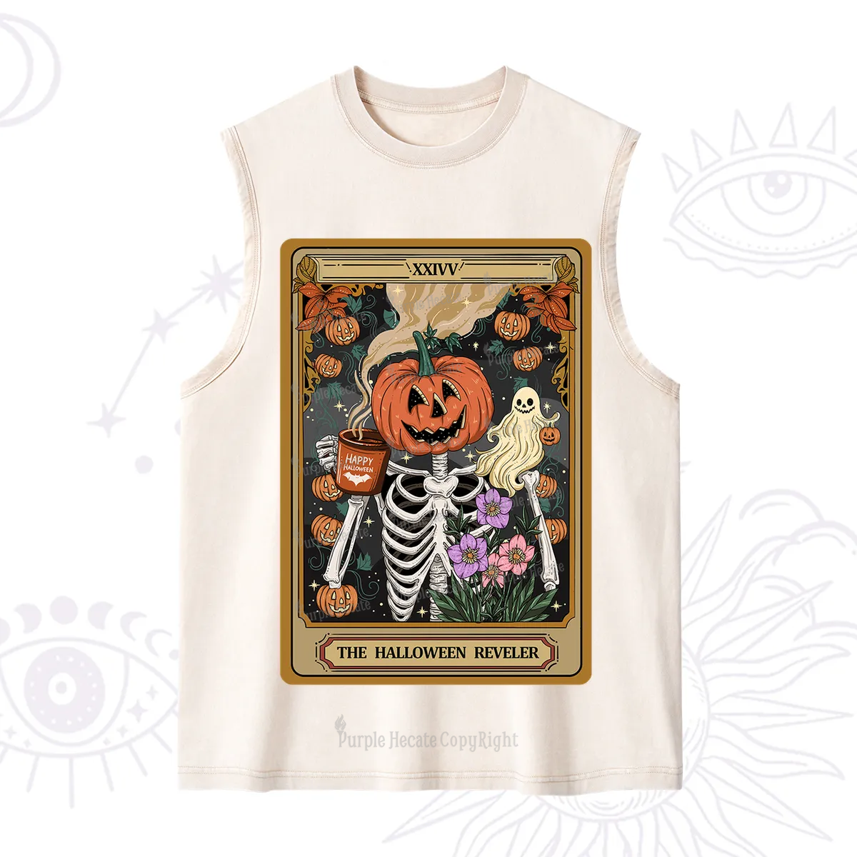 Purplehecate The Halloween Reveler Tarot Washed Tank