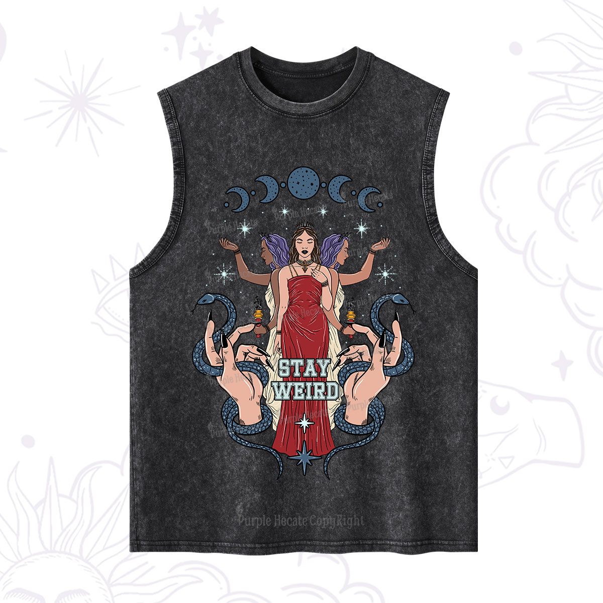 Purplehecate Stay Weird Goddess Washed Tank