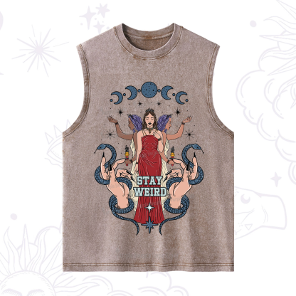 Purplehecate Stay Weird Goddess Washed Tank