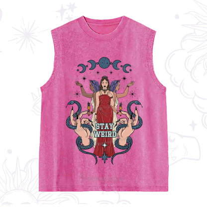 Purplehecate Stay Weird Goddess Washed Tank