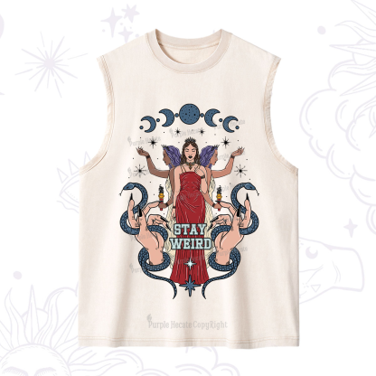 Purplehecate Stay Weird Goddess Washed Tank