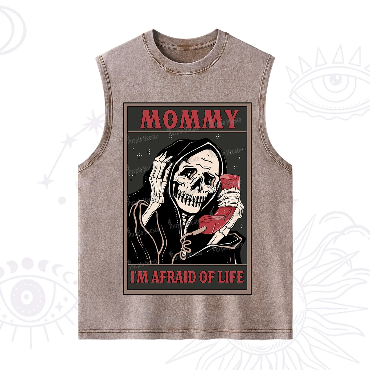 Purplehecate The Mommy I'm Afraid Of Life Oracle Card Washed Tank