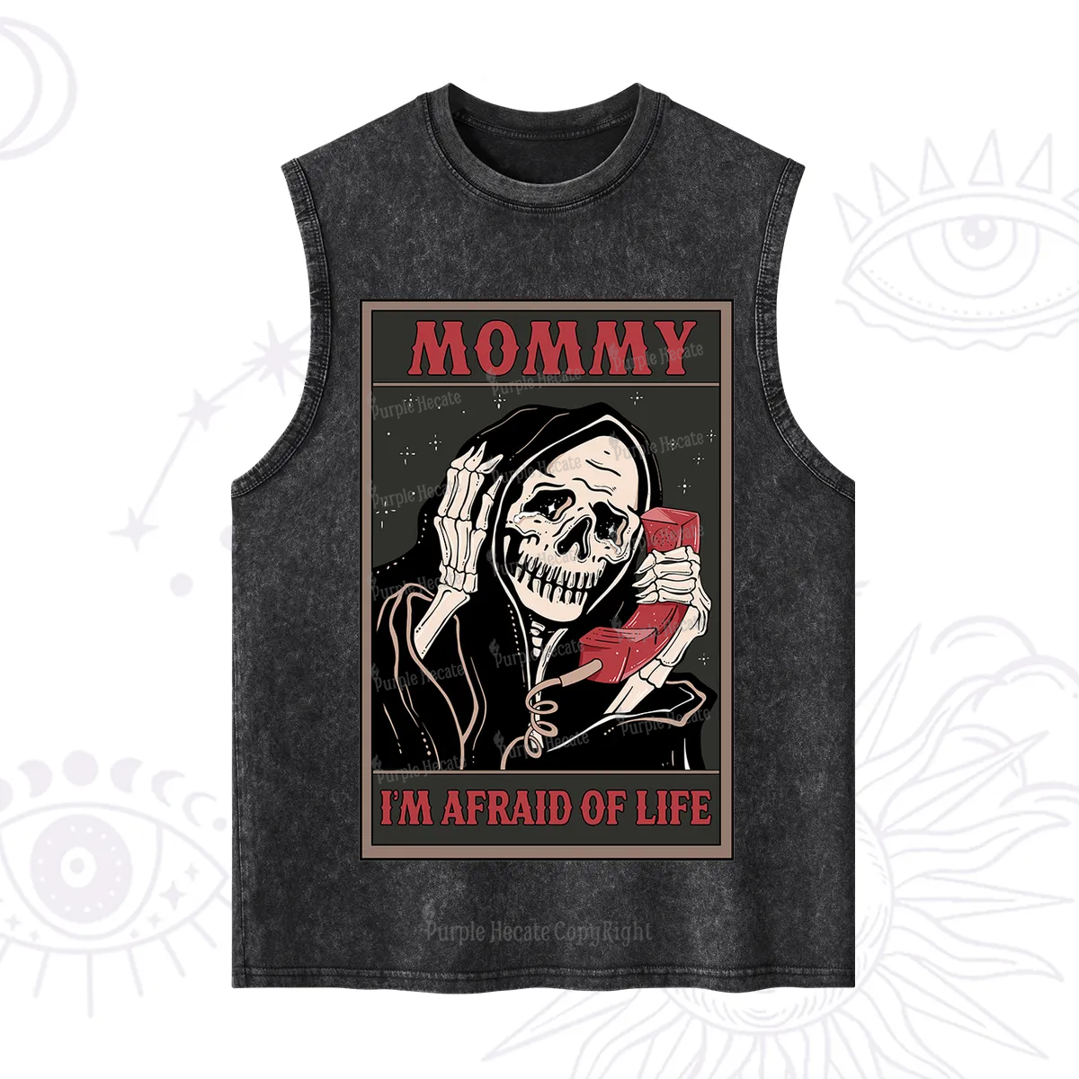 Purplehecate The Mommy I'm Afraid Of Life Oracle Card Washed Tank