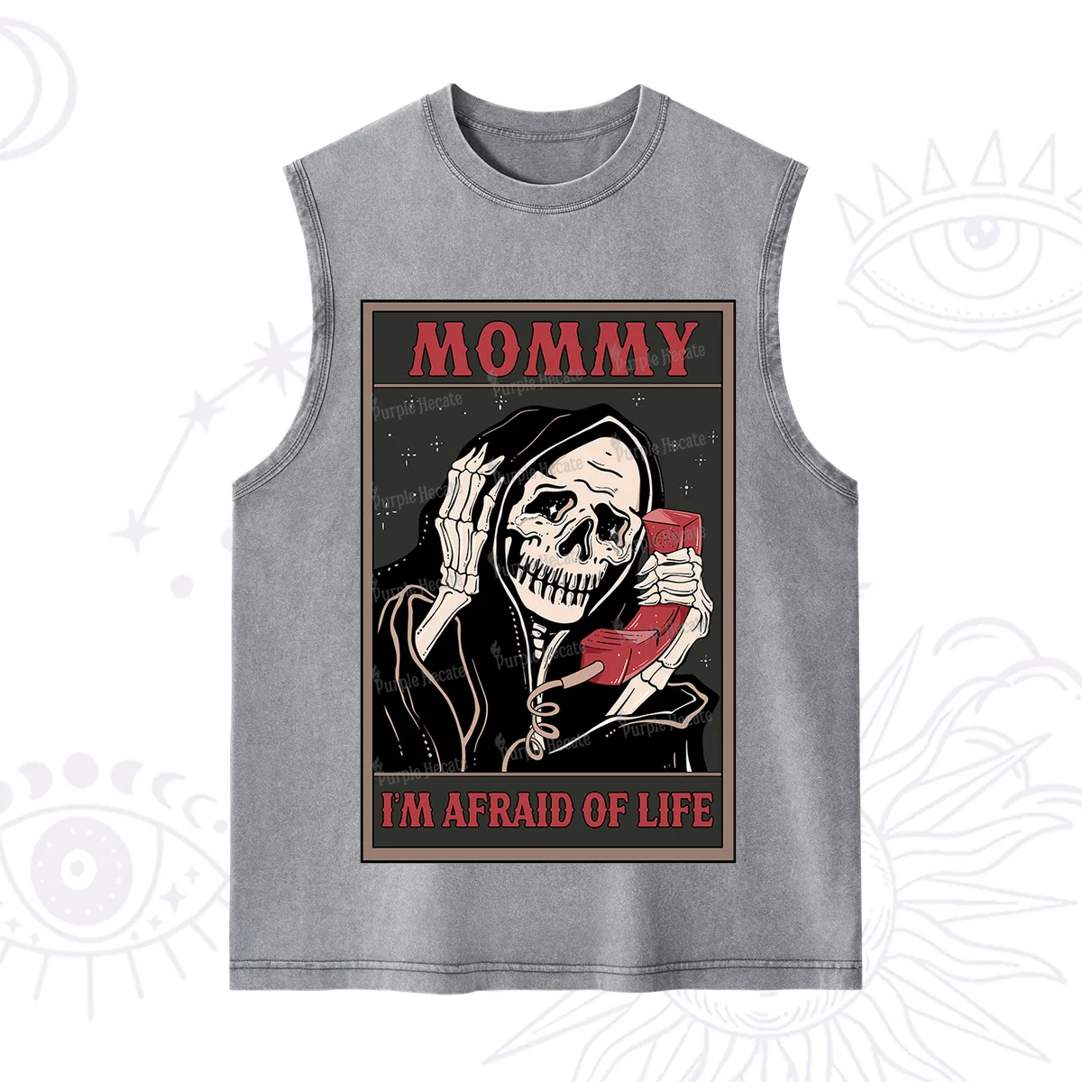 Purplehecate The Mommy I'm Afraid Of Life Oracle Card Washed Tank