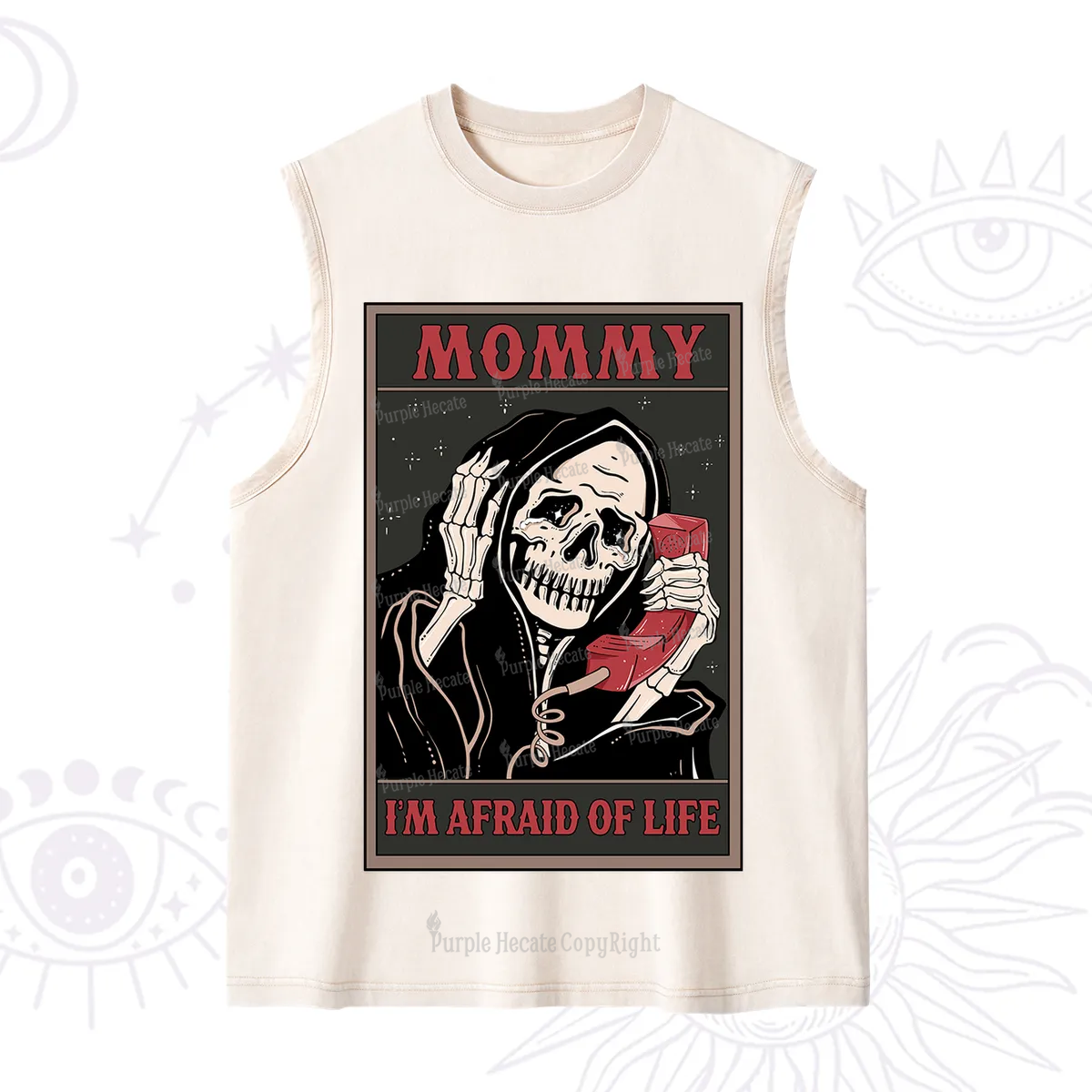 Purplehecate The Mommy I'm Afraid Of Life Oracle Card Washed Tank