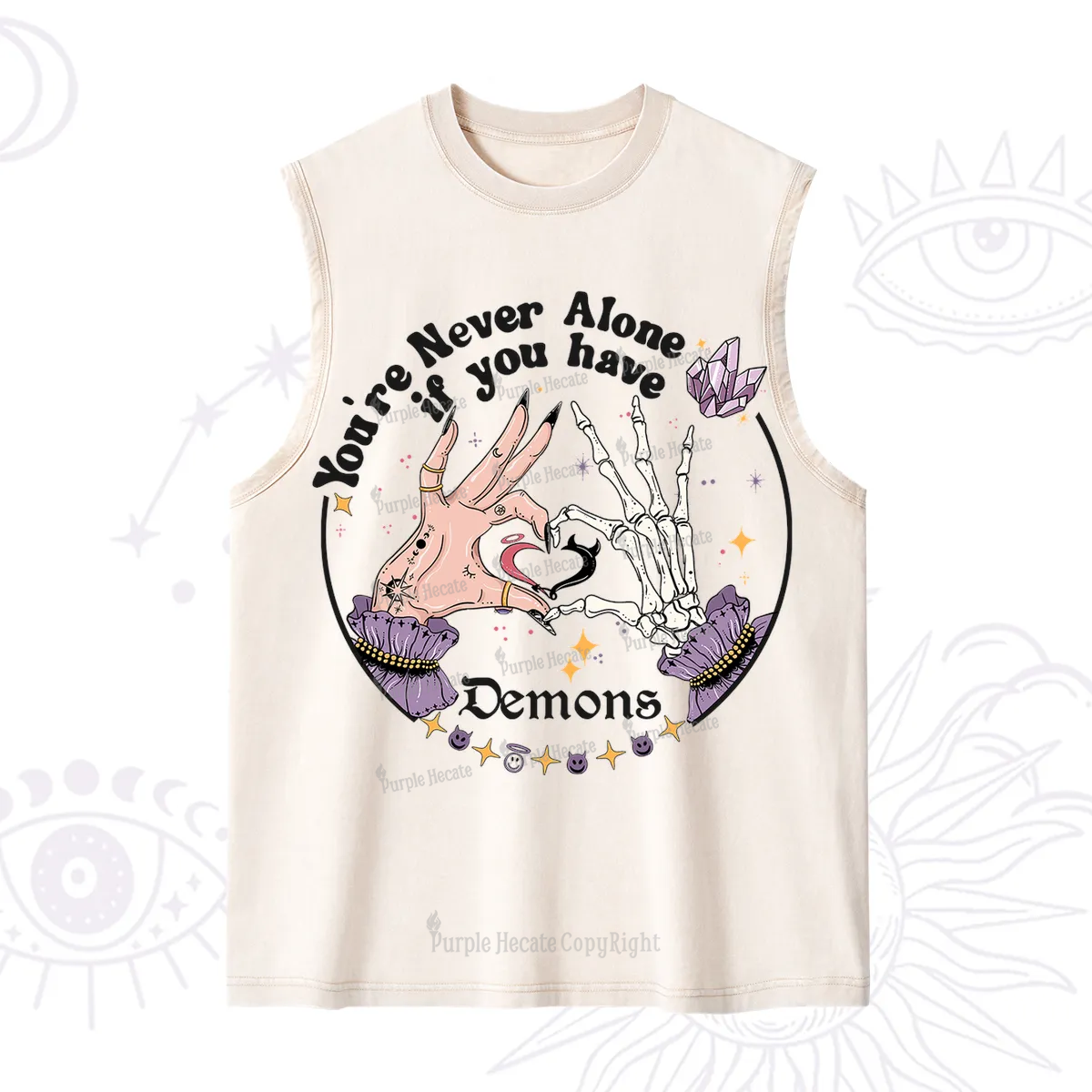 Purplehecate You're Never Alone If You Have Demons Washed Tank