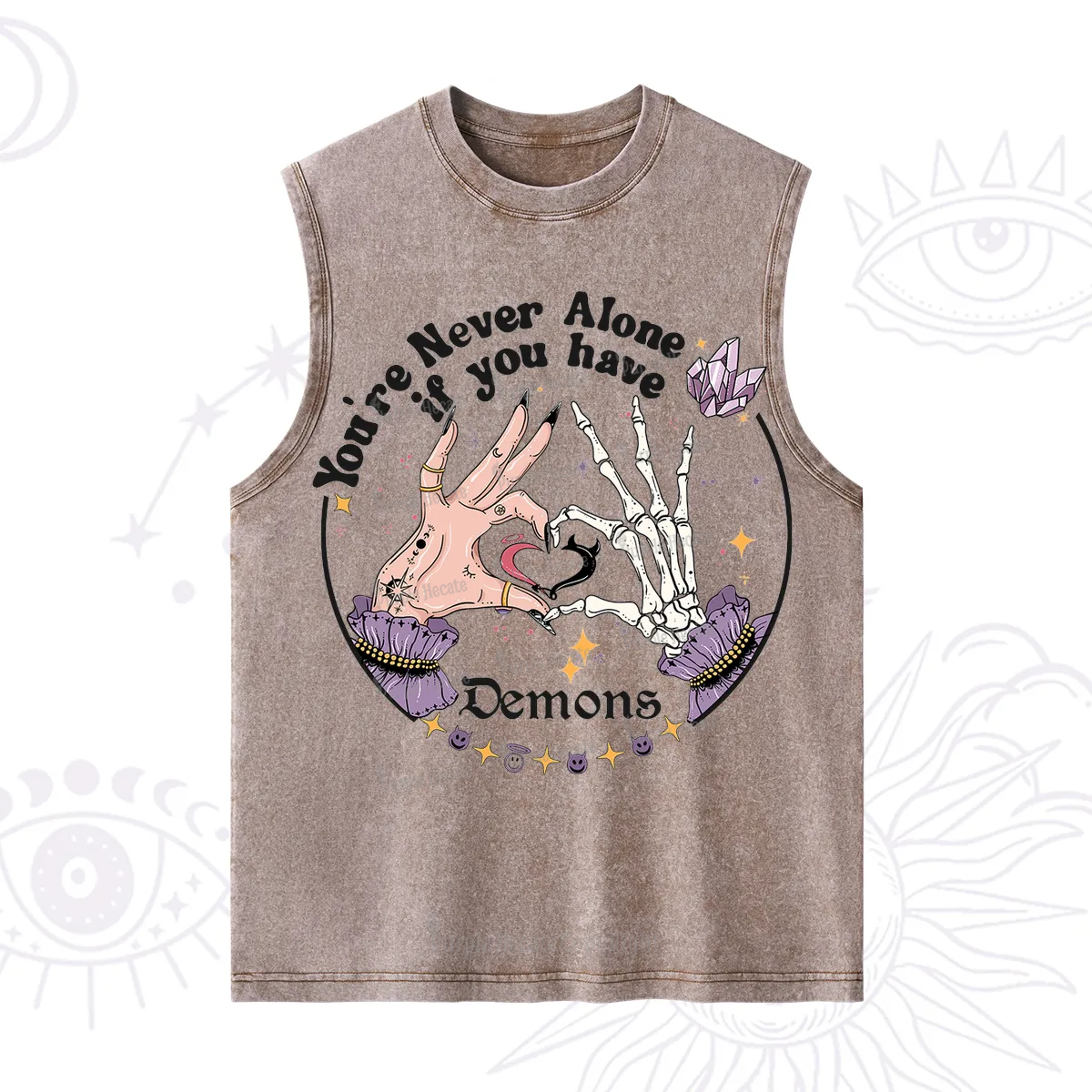 Purplehecate You're Never Alone If You Have Demons Washed Tank