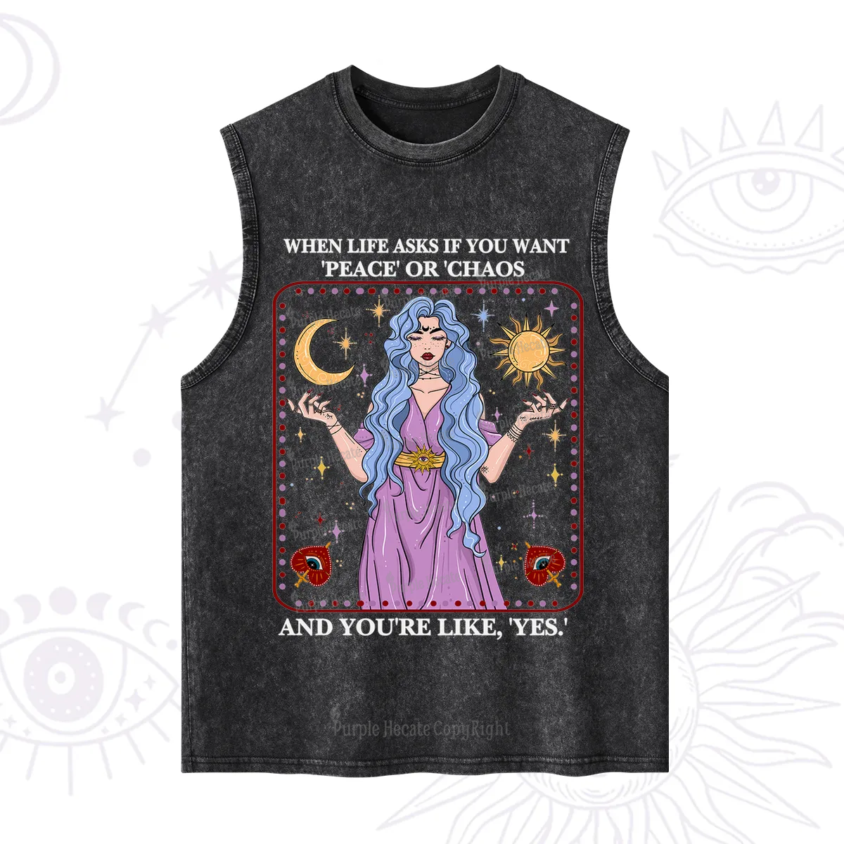 Purplehecate Peace Or Chaos Washed Tank