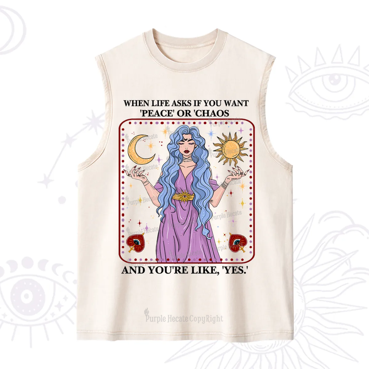 Purplehecate Peace Or Chaos Washed Tank