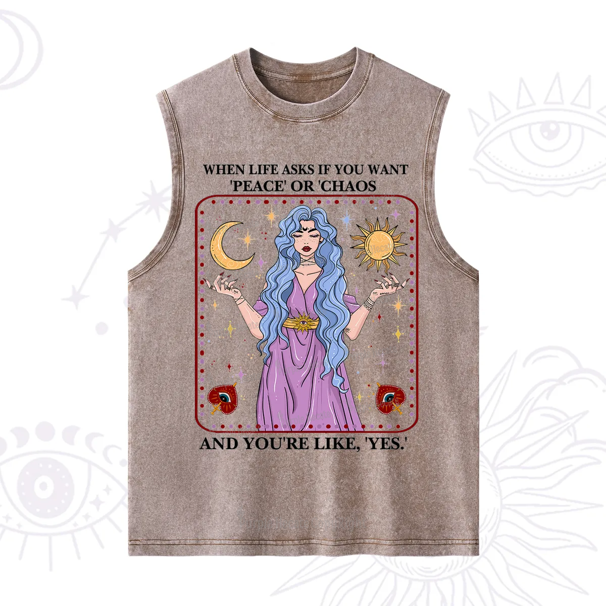 Purplehecate Peace Or Chaos Washed Tank