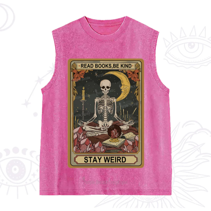 Purplehecate The Read Books Be Kind Stay Weird Oracle Card Washed Tank
