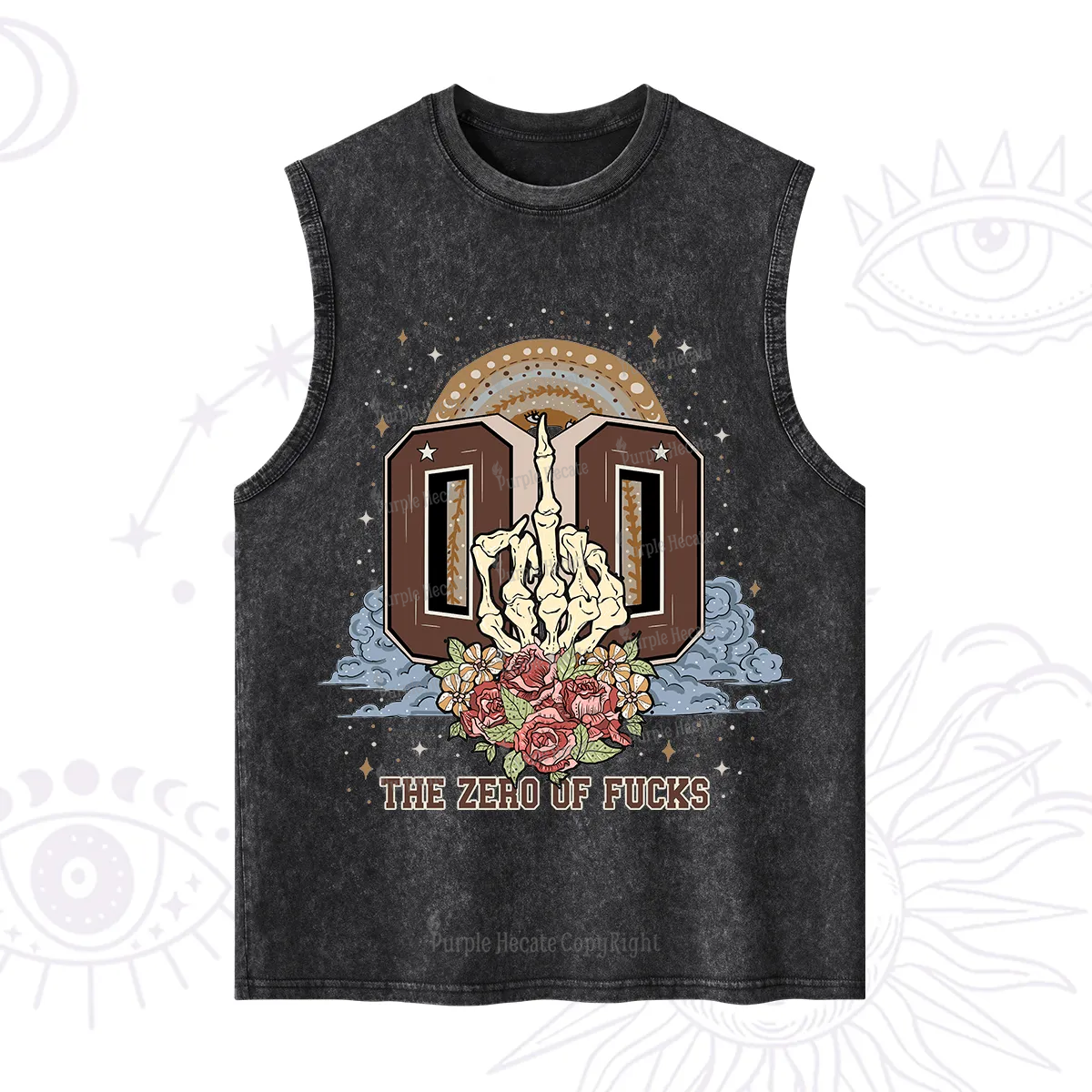 Purplehecate The Zero of Fucks No Apologies Washed Tank