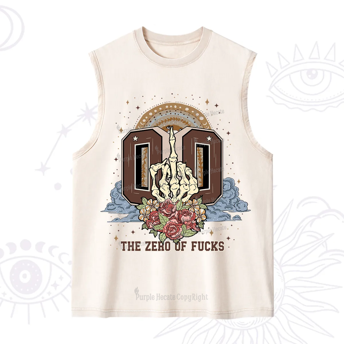 Purplehecate The Zero of Fucks No Apologies Washed Tank