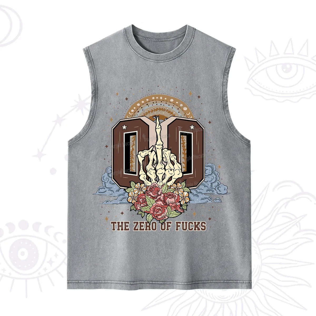 Purplehecate The Zero of Fucks No Apologies Washed Tank