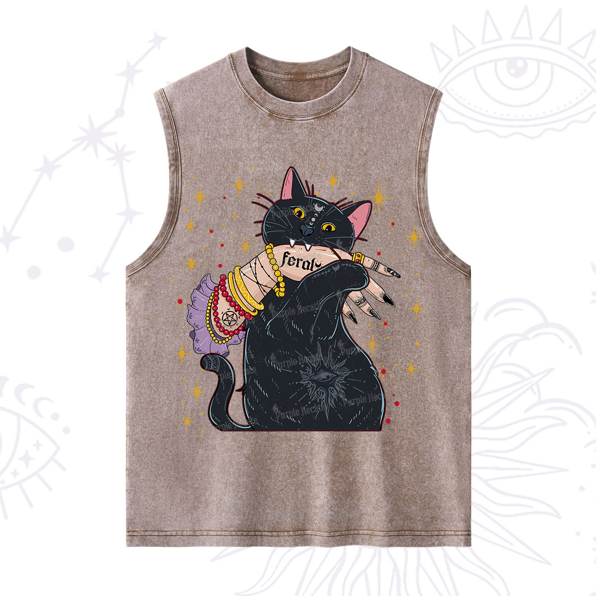 Purplehecate Feral Cat Washed Tank