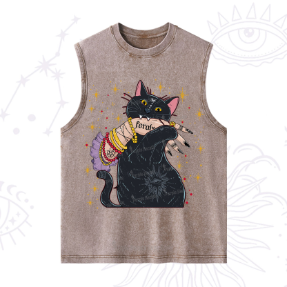 Purplehecate Feral Cat Washed Tank