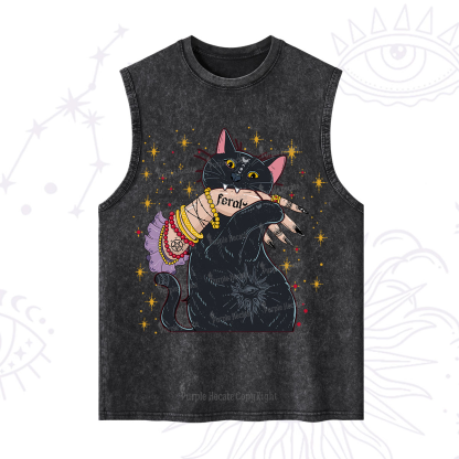 Purplehecate Feral Cat Washed Tank