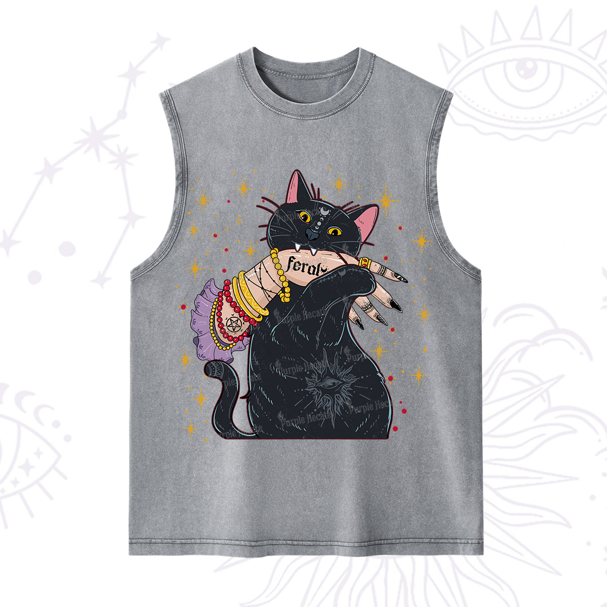Purplehecate Feral Cat Washed Tank