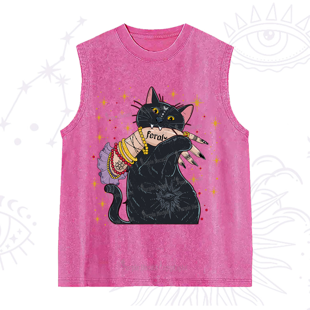 Purplehecate Feral Cat Washed Tank